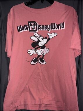 Walt Disney World Minnie Mouse Pink Graphic Tee Large